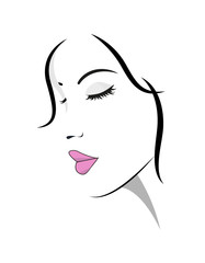 Wall Mural - Beautiful woman face logo for design