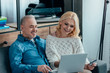 © LIGHTFIELD STUDIOS - happy couple using laptop while online shopping at home