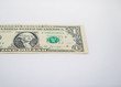 one dollar bill on a white background 