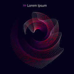 Wall Mural - abstract futuristic object with asymmetrical wavy dots in red tones. eps8 vector.