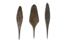3 Primitive Metal Arrowheads Palmela Type