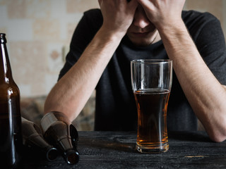 Alcoholism and depression . The concept of drunkenness with grief