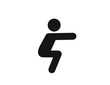 © samir - Squat. Squat exercises glyph icon vector on white background. Flat vector squat exercises icon symbol sign from modern gym and fitness collection for mobile concept and web apps design.
