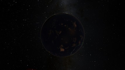 Exoplanet 3D illustration Second Earth (Elements of this image furnished by NASA)