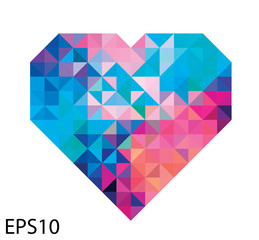 Aufkleber - abstract colorful digital heart pattern background