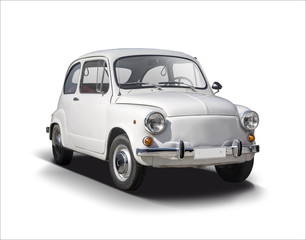 Wall Mural - Classic Serbian supermini car isolated on white