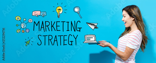 Fotografering Marketing strategy with young woman using her tablet