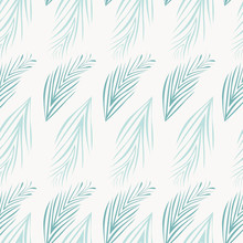 Seamless Tropical Palm Fronds Sway Gently In This Repeat Pattern. For Stationery And Invitation Backgrounds, Textiles, Resort Flyers, Beach Weddings And Celebrations. Vector.