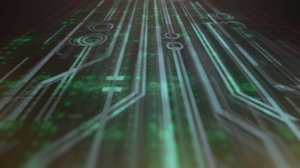 Aufkleber - Computer generated high tech digital technology animation. 3d rendering background. 4K, Ultra HD resolution.