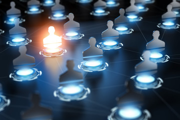 Fototapete - Social network concept. background. Different people conncected by different ways.