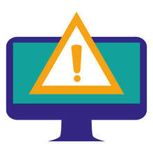 Computer Desktop With Alert Symbol