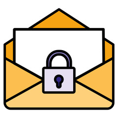 Poster - envelope mail with padlock