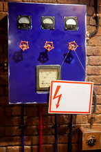 Blue Control Panel With Valves