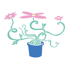 cartoon doodle of a flower plant