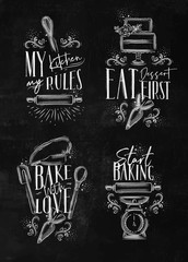 Wall Mural - Bake lettering chalk