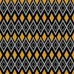 Wall Mural - Bohemian tribal seamless pattern with hand drawn ethnic background colorful trendy abstract for fashion textile print. Maya stripes cultural symbol.