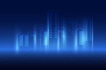 Poster - abstract background. digital city concept. abstract complex structure of city. vector illustration