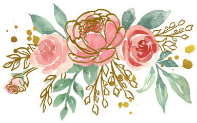 Watercolor Florals and Hand Drawn Botanical Elements