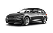 © Hennadii - Black Generic Universal Car On White Background. Perspective View. With Isolate Path.