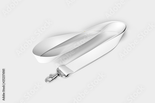 Photographie Blank white Bagde Lanyard lace mockup, 3d rendering
