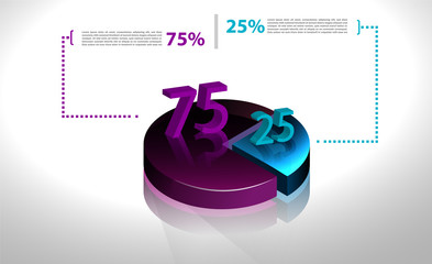 Set of business cycle flow diagrams, pie chart for documents,reports,presentations,infographic,0 5 10 15 20 25 30 35 40 45 50 55 60 65 70 75 80 85 90 95 100 percent clock style. Vector illustration.