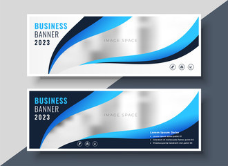 Wall Mural - stylish blue presentation business banner template