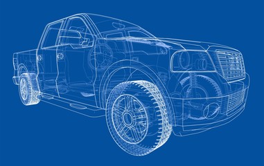 Aufkleber - Vector car silhouettes. Rendering of 3d