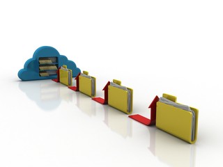 Aufkleber - 3d rendering cloud  folder network  