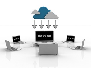 Poster - 3d rendering Computer network
