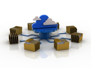 Poster - 3d rendering cloud folder 

