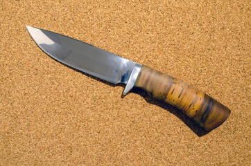 hunting knife with bone handle