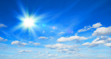 Wall Mural - sunny background with clouds