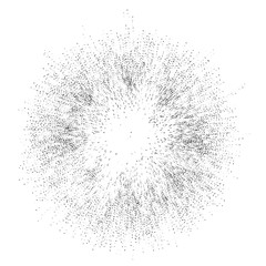 Wall Mural - digital burst pattern with multiple dots. explosion consist of black particles isolated on white bac