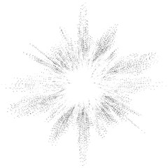 Wall Mural - digital burst pattern with multiple dots. explosion consist of black particles isolated on white bac