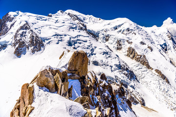 Wall Mural - Snowy mountains Chamonix, Mont Blanc, Haute-Savoie, Alps, France