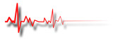 Fototapeta  - heart beat line, ekg death die. pulse EPS10 vector illustration