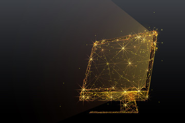 Leinwandbilder - computerization llow-poly gold