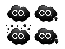 Gas Cabondioxide(Co2) 3D Icons. Vector Illustration.