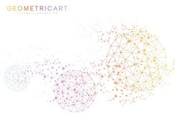 Fototapete - big data visualization background. modern futuristic virtual abstract background. science network pa