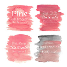 Pink Abstract Watercolor Background. Vector Illustration.