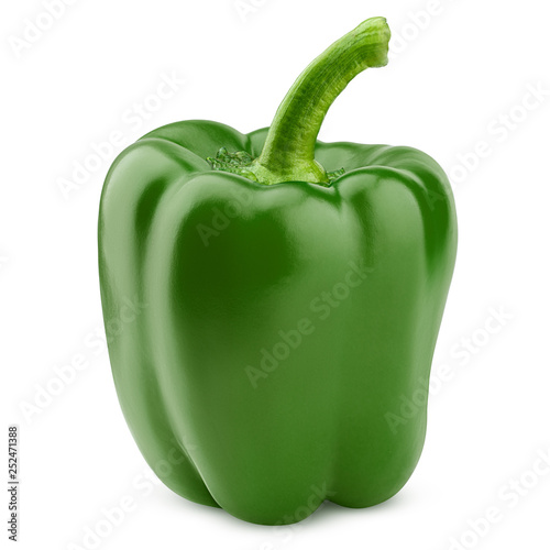 Fotografía sweet green pepper, paprika, isolated on white background, clipping path, full d