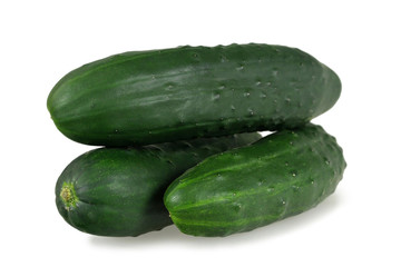 Wall Mural - Cucumbers isolated on white background