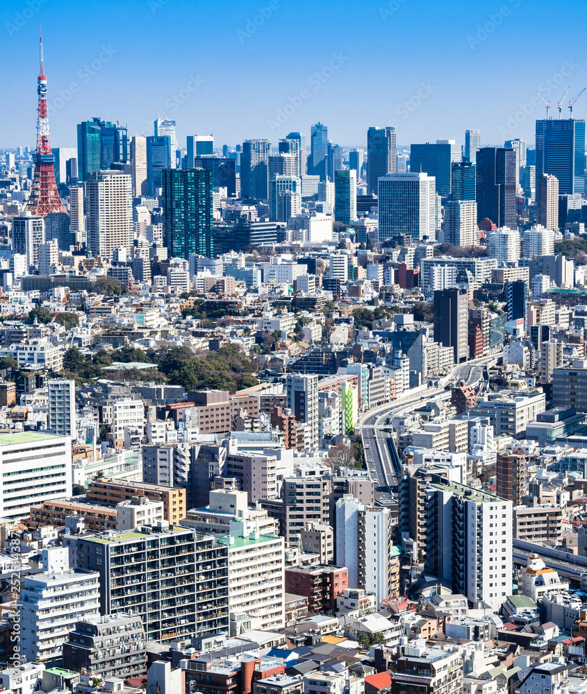 Garden Poster 東京都市風景 縦位置 Nikkel Art