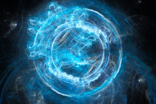 Blue Glowing Plasma Flame Portal