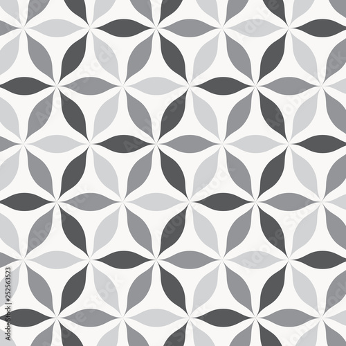 linear vector pattern, repeating abstract leaves, gray line of leaf or flower...