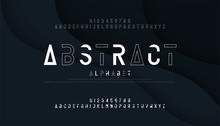 Abstract Thin Line Font Minimal Alphabet. Modern Fonts And Numbers. Typography Urban Typeface Uppercase And Number. Vector Illustrationint
