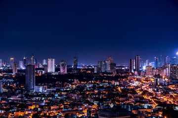 Nightscape of Skyscrapers of Makati, Manila