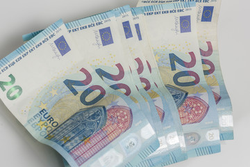 Banknotes on a white background