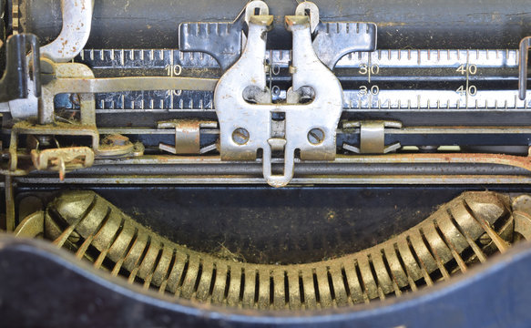 Detail of an antique typewriter