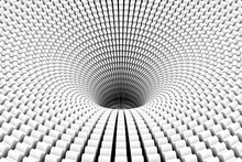 Black Hole Black And White Abstract Background 3D Illustration